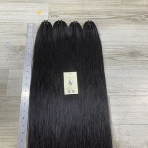 Venta al por mayor de extensiones de cabello liso extensiones de trama de cabello crudo sin procesar grado 12A cabello humano negro Vietnam - Product Image 5