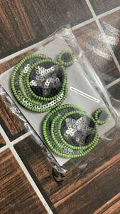 Beaded Earrings Embroidery Wholesale Hand Made Fashion blue Color Earrings <b>Artificial</b> Jewelry for Women Earrings <b>Best</b> Quality - Product Image 3