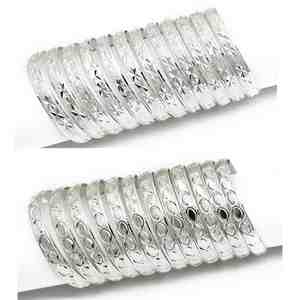Wholesale Mix Design Silver Plated <b>Bangles</b>, Fashion <b>Bangles</b>, Traditional Silver Plated <b>Bangles</b>, Brass Custom Silver <b>Bangles</b> <b>Set</b>. - Product Image 4