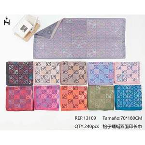 Bufanda larga con estampado de libélula a cuadros de doble cara de la marca Z, 70x180 cm - Product Image 3