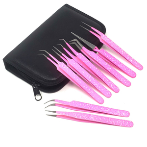 Pince à épiler professionnelle en acier inoxydable anti-magnétique pour extensions de cils, pointe fine de précision pour bouquets de cils 3D/6D - Product Image 2