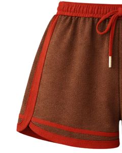 Brown Red Women Camisole And Shorts <b>Set</b> Summer Two Piece Outfit Cotton Blend Crop Top Mushroom Print Drawstring Shorts Casual - Product Image 6