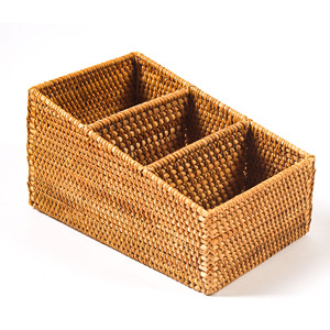 Handmade rattan cutlery holder utensil holders flatware storage basket great quality silverware <b>caddy</b> - Product Image 2
