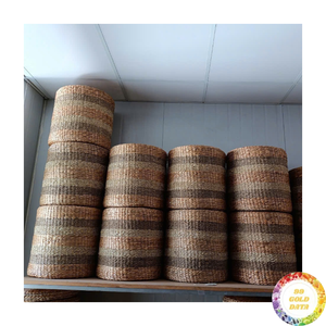 Water hyacinth <b>cushion</b> <b>pad</b> built out of thick woven vines providing comfortable low dining stools from Vietnam - Product Image 3