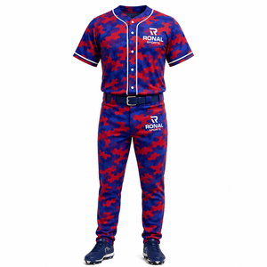 RONAL SPORTS Men's <b>Camouflage</b> Baseball Uniform Set Short Sleeve Quick Dry Polyester <b>Tracksuit</b> All Seasons Adult Regular Fit - Product Image 1