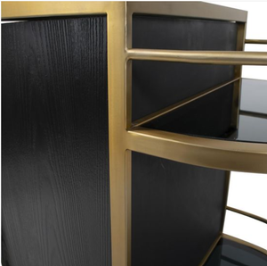 Carrito de Bar Metálico Moderno con Ruedas, Carrito de Servicio de Bebidas con 2 Estantes Redondos para Hotel o Sala de Estar - Product Image 4
