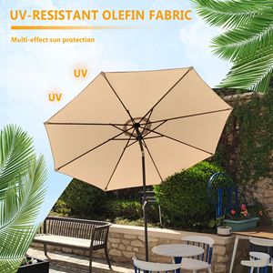 Ombrellone da Giardino in Alluminio da 2,7 m con Manovella e Funzione di Inclinazione - Product Image 3