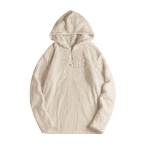 2025 hommes hiver solide Sherpa sweats à capuche épaissir chaud manteau sweats à capuche personnalisé coupe régulière pull à capuche 100% organique imperméable - Product Image 1