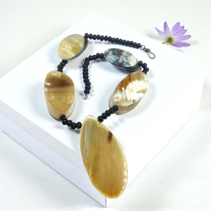 Handmade Real Buffalo Horn Necklace Unique Quality Classic Style Party Chain by Indian Artisans Natural Color Fashion - Product Image 5