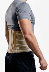 Ceinture de soutien lombaire élastique légère ORTHOWRAP OW240, post-chirurgicale, respirante, avec fermeture auto-agrippante, soutien de la voûte plantaire, beige et turquoise - Product Image 4