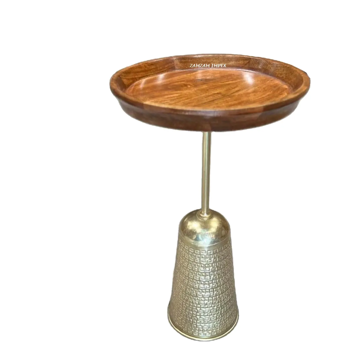 Nieuw Binnen Handgemaakte Ronde Houten Salontafel Met Metalen Voet Tegen Betaalbare Prijs Door Zamzam Impex