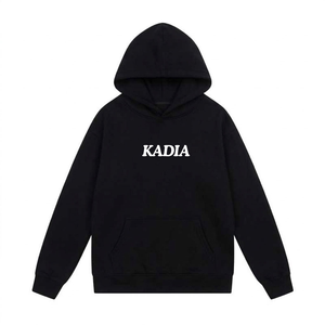 เสื้อฮู้ดดี้ผู้ชายผ้าฟลีซสีดำพิมพ์ลายโลโก้ด้านหน้าแบบดิจิทัลสำหรับฤดูหนาว ODM ผลิตตามสั่ง ผ้าฝ้าย 100% 400 กรัม ผ้าฟลีซแห้งเร็ว เสื้อฮู้ดดี้แบบ unisex - Product Image 2