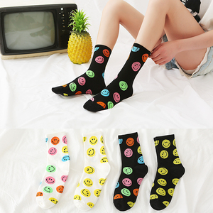 <b>Hot</b>-selling Women Smile <b>Socks</b> Custom Design Knitted Crew <b>Socks</b> Ladies Tube Cotton <b>Sock</b> Wholesale Low MOQ - Product Image 6