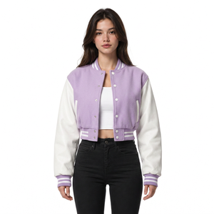 Veste universitaire pour femme en gros, fournisseur de marque privée, broderie de logo personnalisé, rivets, viscose, 100% laine, vêtements d'extérieur, tailles S M L XL, faible MOQ - Product Image 3