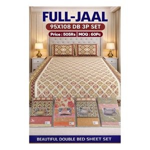 Full Jaal Solid <b>Bed</b> <b>Sheet</b> Set 100% Organic Cotton Microfiber Fabric 95x108 Inch Soft Home Hotel Bedding <b>PVC</b> 4pcs Included - Product Image 3