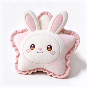 customized Plush Cute Pink Rabbit Star Shaped Plush Pillow <b>Soft</b> <b>Stuffed</b> Animal <b>Toy</b> for Kids - Product Image 5