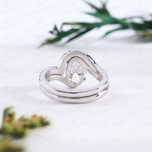 Anillo de Compromiso Clásico con Halo Oculto, Oro Blanco, Solitario, Corte Escalonado, Joyería Fina Nupcial, Chapado en Oro de 18K, con Diamantes Cultivados en Laboratorio - Product Image 2