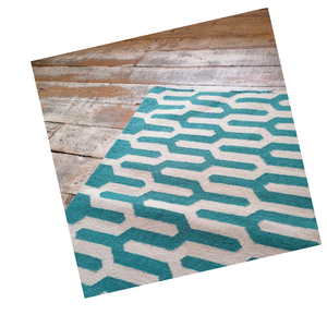 Tapis de luxe en laine tissé à la main, motif géométrique abstrait en blocs de pixels, tapis moderne de designer sur mesure - Product Image 1
