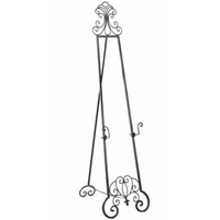 Verzierte Metall-Malerei-Staffelei mit Verstellbarer Höhe, Heimdekoration, Foto-Display, Bodenstaffelei, Handgefertigt, Amson Messing AG-32253