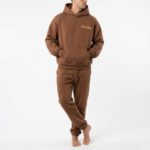 Fabricant de survêtements en coton surdimensionnés personnalisés, à marque privée, style streetwear, avec sweat à capuche et pantalon de jogging - Product Image 3