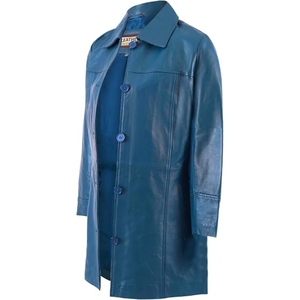 Abrigo Largo de Cuero para Mujer, Chaqueta Larga Clásica con Botones al Frente, Prenda Exterior Elegante y a la Moda, Fabricación Personalizada OEM, Etiqueta Privada, Venta al Por Mayor - Product Image 4