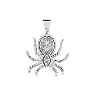 Pendentif araignée de qualité supérieure avec pierres en moissanite et style de bijoux streetwear - Product Image 6