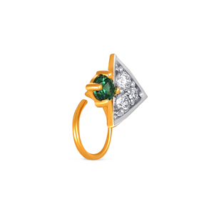 GLEAMORA ENTERPRISE Round Brilliant Cut Lab Grown Diamond <b>Nose</b> Pin 18K Yellow <b>Gold</b> Plated Luxury <b>Stud</b> Women's Model GJ10711 - Product Image 2