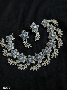 Ensemble de bijoux de mariée en diamant américain classique Collier et boucles d'oreilles en deux pièces pour mariage Style classique à la mode - Product Image 3