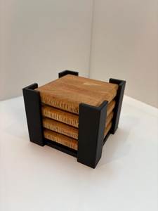 Sous-verres carrés en bois faits à la main, design moderne, tapis et supports - Product Image 5