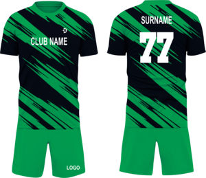 Ensemble de maillots de football personnalisés pour hommes, jaune et noir rayé, sublimé, 100% polyester, respirant, col rond, manches courtes - Product Image 5