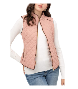 Gilet matelassé sans manches pour homme, col rond, fermeture éclair, imperméable, réversible, vêtement d'extérieur d'hiver en rose - Product Image 2