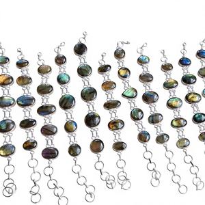 Bracelet ajustable en perles naturelles et pierres précieuses polies, bijoux de guérison par les cristaux, Reiki, Chakra, méditation, cadeau, vente en gros - Product Image 1