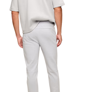 Pantalon de jogging en molleton gris clair pour homme, coupe slim, avec poches zippées, cordon de serrage, logo personnalisé, pantalon de sport décontracté, OEM - Product Image 2
