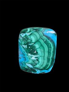 Cabujón de Malaquita y Crisocola. Piedra Preciosa de Malaquita y Crisocola Verde Azul Natural de Diseño - Product Image 5