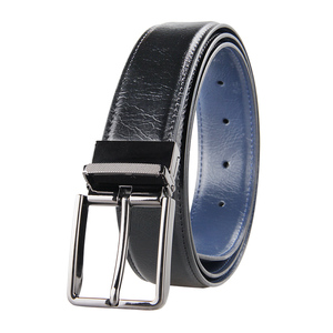 Ceinture décontractée et professionnelle pour homme en cuir de vachette véritable de haute qualité, avec boucle ardillon en alliage, respirante, personnalisable 70-135 cm, largeur 1,38 cm - Product Image 2