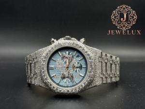 Reloj de Hombre Moderno de Acero Inoxidable con Diamantes Moissanite, Joyería de Lujo para Venta al por Mayor y Minorista - Product Image 1