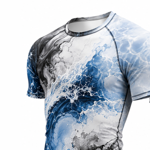 T-shirt de compression athlétique pour homme à manches courtes, anti-UV, anti-transpiration, séchage rapide, pour la gym, l'entraînement, la course, le fitness et les sports - Product Image 6