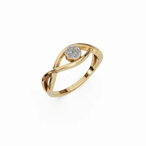 Anillo de Diamante Cultivado en Laboratorio Mystic Eye en Oro Amarillo de 18K, Corte Brillante Redondo, Juego de 7 Piezas para Exportación al por Mayor desde India - Product Image 5