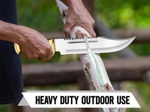 Cuchillo Bowie de Caza de Hoja Fija de 15 Pulgadas con Punta D2, Grado Industrial, BA ENTERPRISES BA-187, Hecho a Mano y Personalizado, con Funda, 1 Año de Garantía - Product Image 6