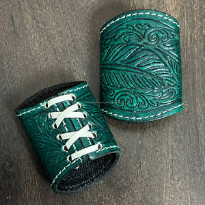 New Wholesale Western Style Scarf Holder Custom Tooled Leather Cowgirl Fashion <b>Accessory</b> for Bandanas Wild Rags and Neck - Product Image 6