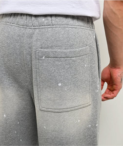 Pantalones de chándal grises para hombre, con cordón, cintura elástica, antipilling, ajuste holgado informal, forro polar de peso medio, estilo lavado, streetwear - Product Image 6