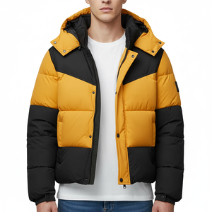 2026 Down <b>Padded</b> Jacket Loose Thickened Warm Hooded Collar <b>Padded</b> Unisex Custom Logo Down Bubble Puffer Jacket for Men - Product Image 1
