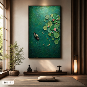 Pintura de Flor de Loto en Seda Hecha a Mano de Alta Calidad, Arte Oriental Tradicional para Decoración de Pared, Regalo Artesanal de Vietnam - Product Image 6