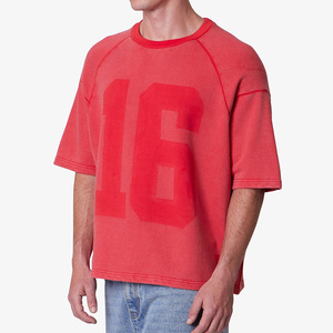 <b>Hip</b> Hop Style 100% Cotton Double Layer Long Sleeve Unisex T Shirt Oversized Sports Team Custom Print Logo Drop Shoulder Jersey - Product Image 5
