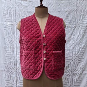 Gilet traditionnel en velours pour femme, respirant, écologique, col en V, fermeture pull-over, vêtement d'extérieur décontracté automne/hiver, Rajasthan - Product Image 1