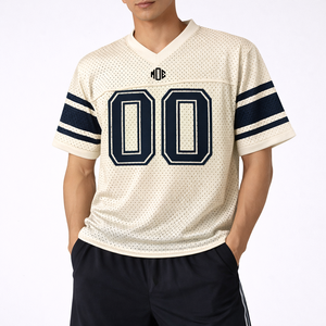 Jersey de Fútbol Americano Personalizado con Logotipo, Malla Transpirable, Cuello en V, Talla Grande para Hombre, Uniforme de Equipo, Etiqueta Privada, Pedidos al por Mayor, Servicio OEM - Product Image 5