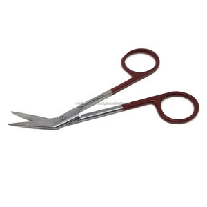 Ciseaux manuels micro-iris de haute qualité 4,5 pouces, lames angulées en acier inoxydable, manche argenté et bordeaux, durables pour usage dentaire et chirurgical - Product Image 5