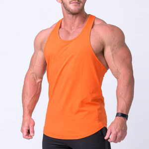 Camiseta sin Mangas para Hombre, Color Naranja, Cuello Redondo, Tejida, Sólida, Ecológica, de Secado Rápido, Transpirable, Informal y Deportiva - Product Image 1