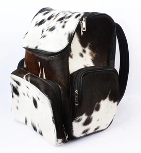 Genuine Leather Hair On Backpack Cowhide Laptop Travel Rucksack Vintage School Bag Durable Handmade OEM LHBP-0067 - Product Image 3