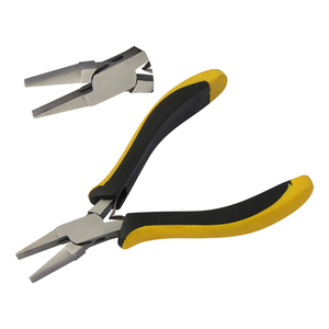 133mm Stainless Steel <b>Flat</b> Nose Plier Smooth Jaws Spring <b>Black</b> Yellow Ergonomic Handles Crimping Circlip OEM Fishing Jewelry - Product Image 1